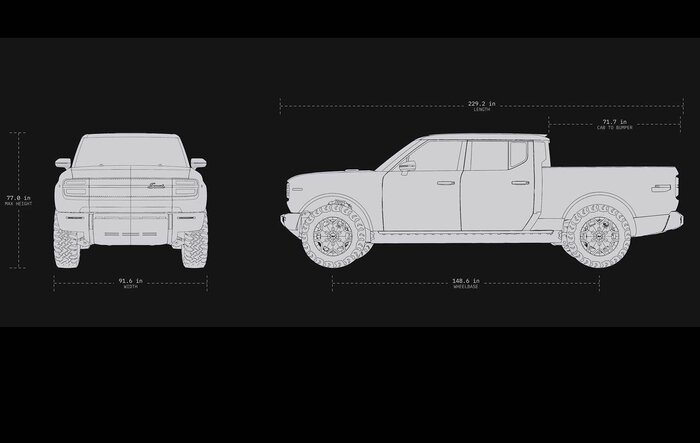 Dimensions Size: Scout TERRA Pickup vs. R1T, Lightning, Silverado EV, Hummer EV, Cybertruck