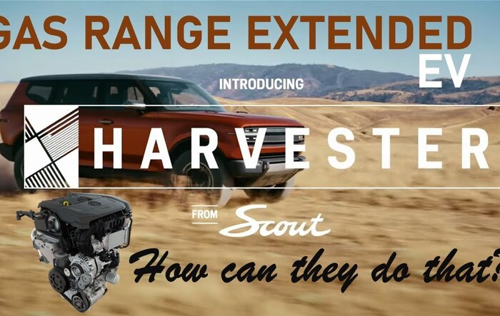 Harvester EREV analysis & predictions: 3 cylinder gasoline engine, HP output, EV battery pack size, fuel tank location, approach departure angle